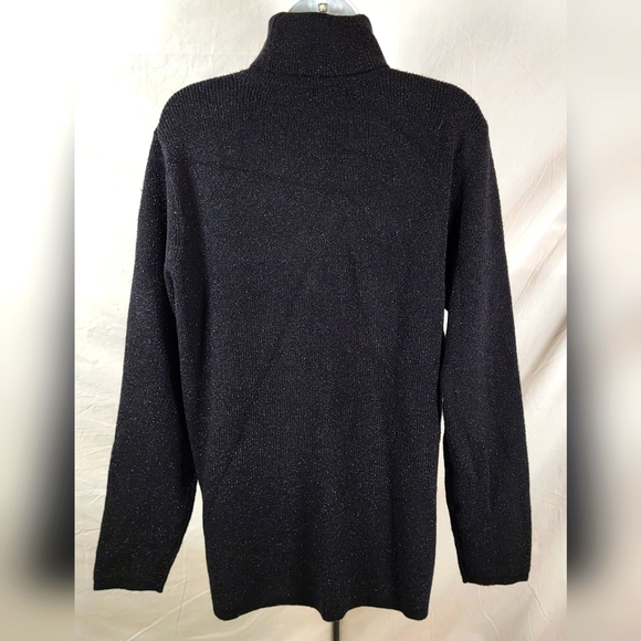 CATO Black and Silver Metallic Stretch Turtleneck Sweater - Plus Size 18/20W - Picture 7 of 9